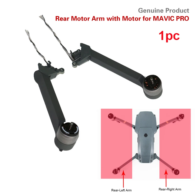 Original 1pc Replacement Rear left/Right Motor Arm Back Drone with Repair Part for DJI MAVIC PRO Accessories | Электроника