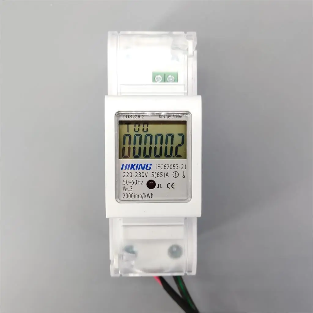 5(65)A 65A 220V 230V 60HZ 50HZ DDS238-2 однофазный Din-рейка кВтч час din-рейка счетчик энергии с