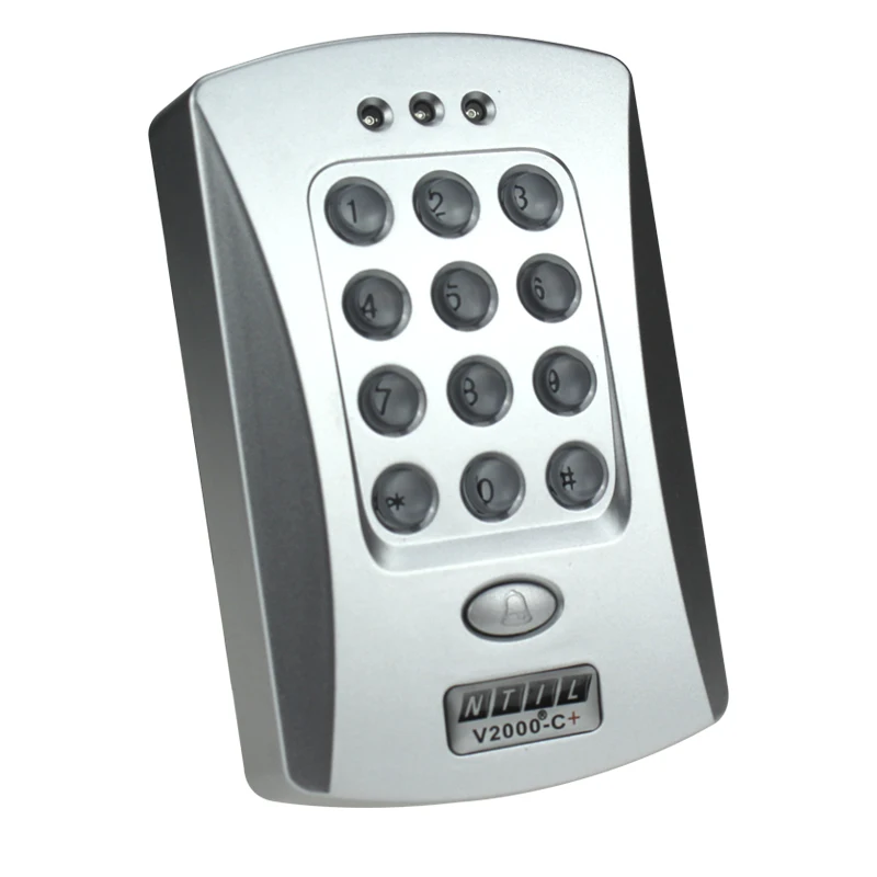 Free shipping RFID door access controller keypad 125KHz card reader lock with high quality silver color V2000-C+ model | Безопасность и