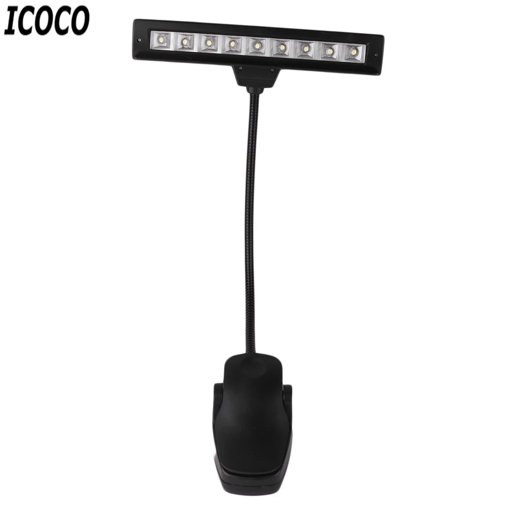 ICOCO 1pcss Портативный 9 светодиодов 12 В клип лампа гибкий свет зарядка Музыка