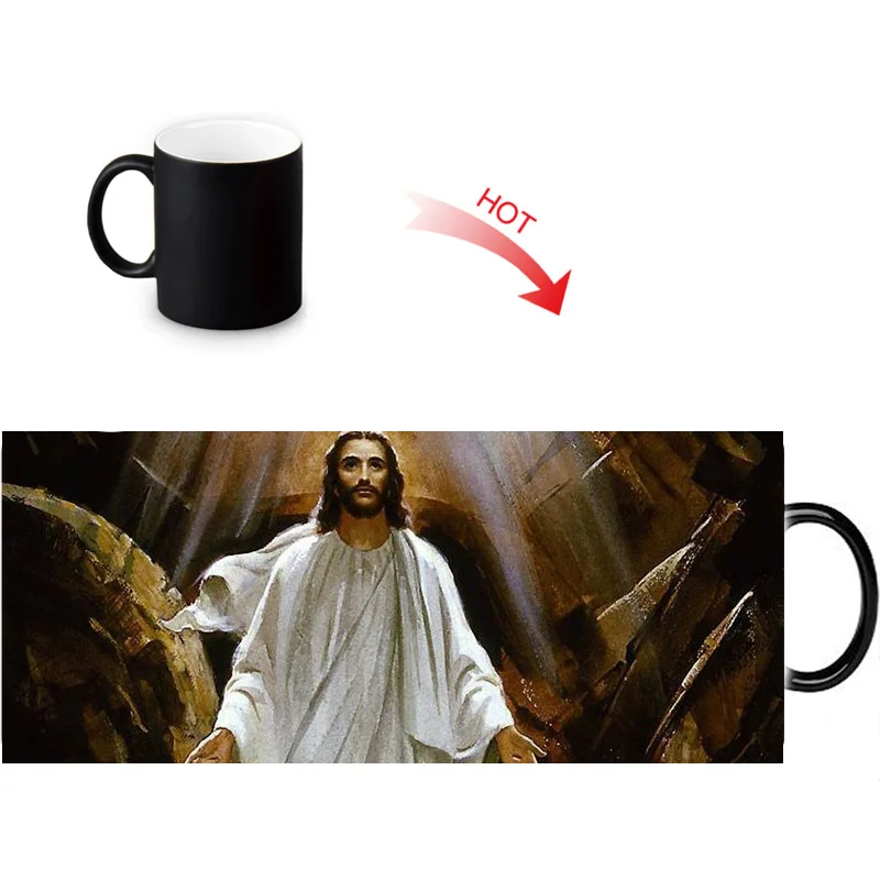 Термочувствительная кружка Jesus cold hot changing Цветная Керамическая чайная чашка