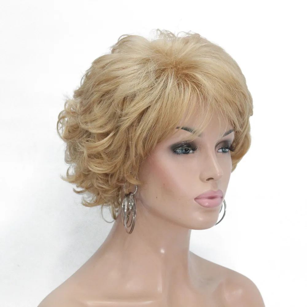StrongBeauty женский короткий парик темно-коричневый/серебристый натуральный кудрявый парик синтетические парики