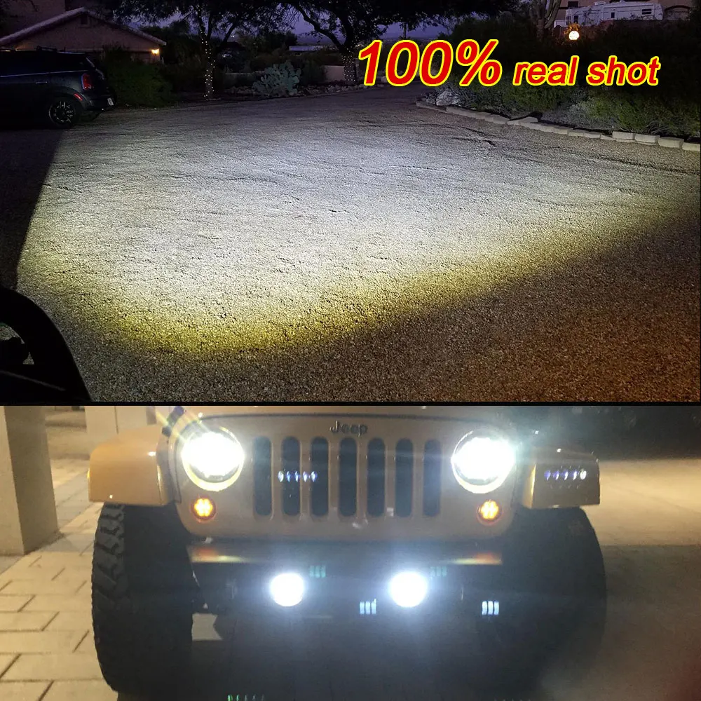 2 шт. светодиодные фары 7 дюймов 75 Вт 35 Hi Lo луч 5000lms 3000lm мото велосипед Jeep Wrangler 1997 2016