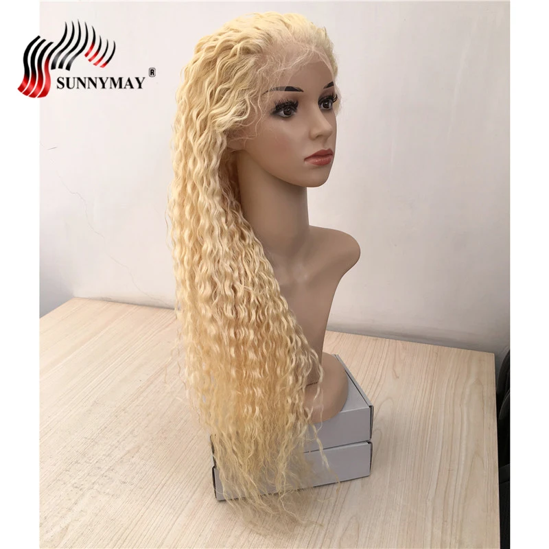 Sunnymay вьющиеся светлые полностью кружевные человеческие волосы парики