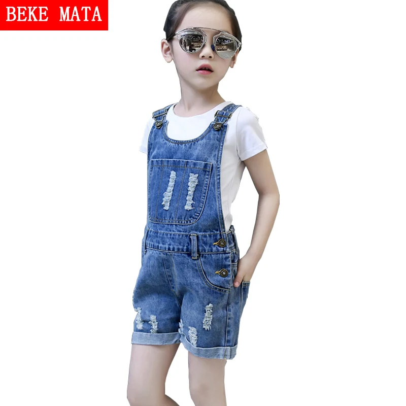 Детский джинсовый комбинезон BEKE MATA хлопковый для девочек на лето 2018|girls jean