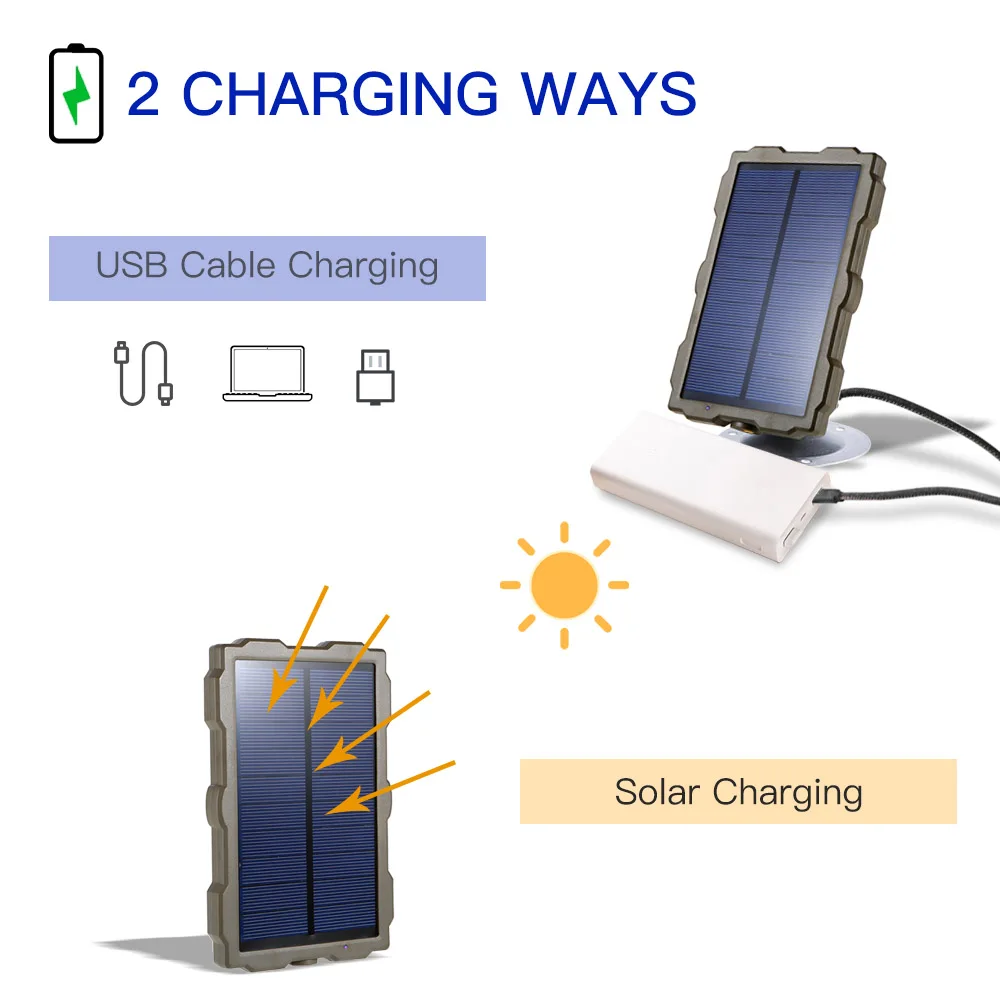 

Solar Battery For Hunting Camera Photo Traps Chasse Camera 1500mAh Solar Panel Power Charger for H881,H885,H501,H3,H9 HunterCams