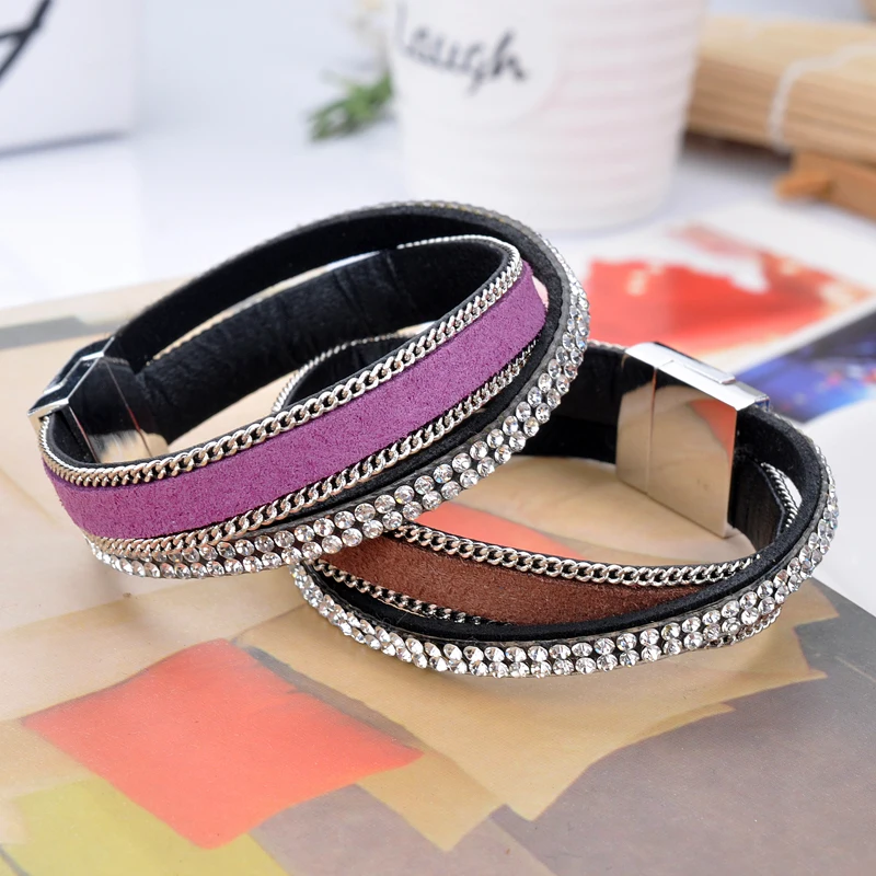 

JUJIE Leather Bracelet For Men Wristband Punk Cuff Wide Bangles