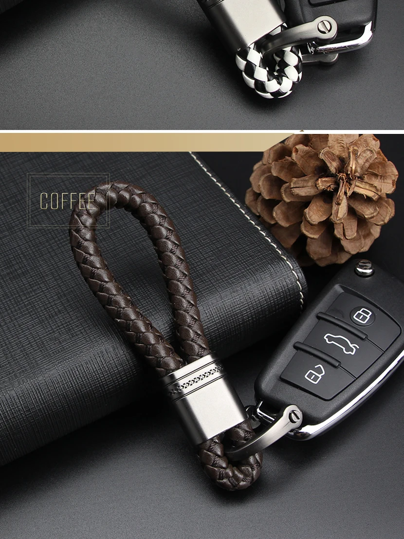 Стильный кожаный для ключа от автомобиля брелок для Ford Infiniti Fiat Хонда Хендай Jaguar Kia Jeep Lexus брелок аксессуары