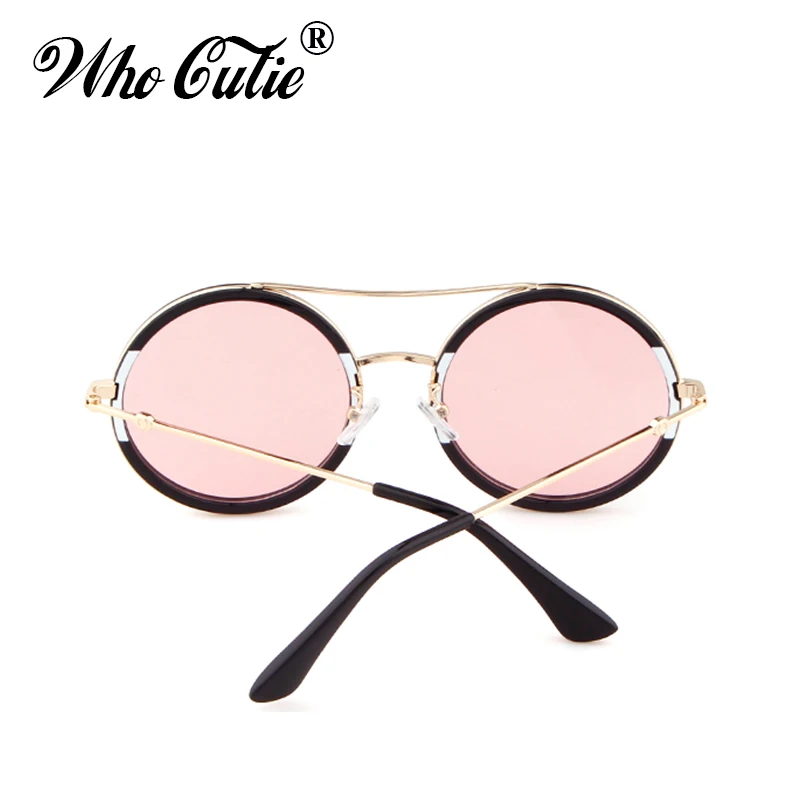 WHO CUTIE 2018 красные зеленые круглые солнцезащитные очки для женщин фирменный дизайн