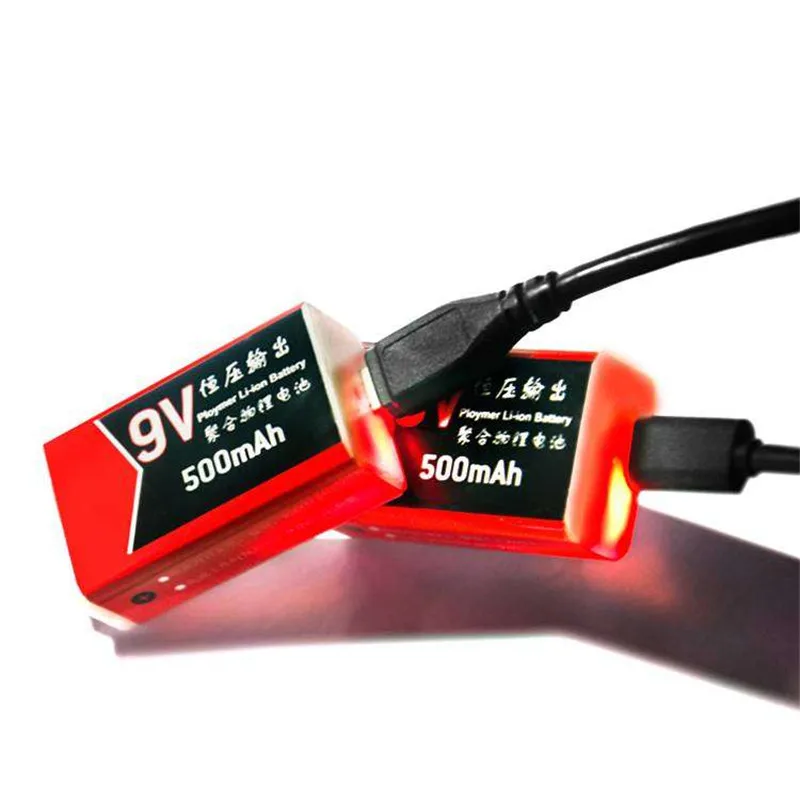 20 шт. зарядка через USB 9V 500 мА/ч литий ионный аккумулятор Батарея Перезаряжаемые 9В