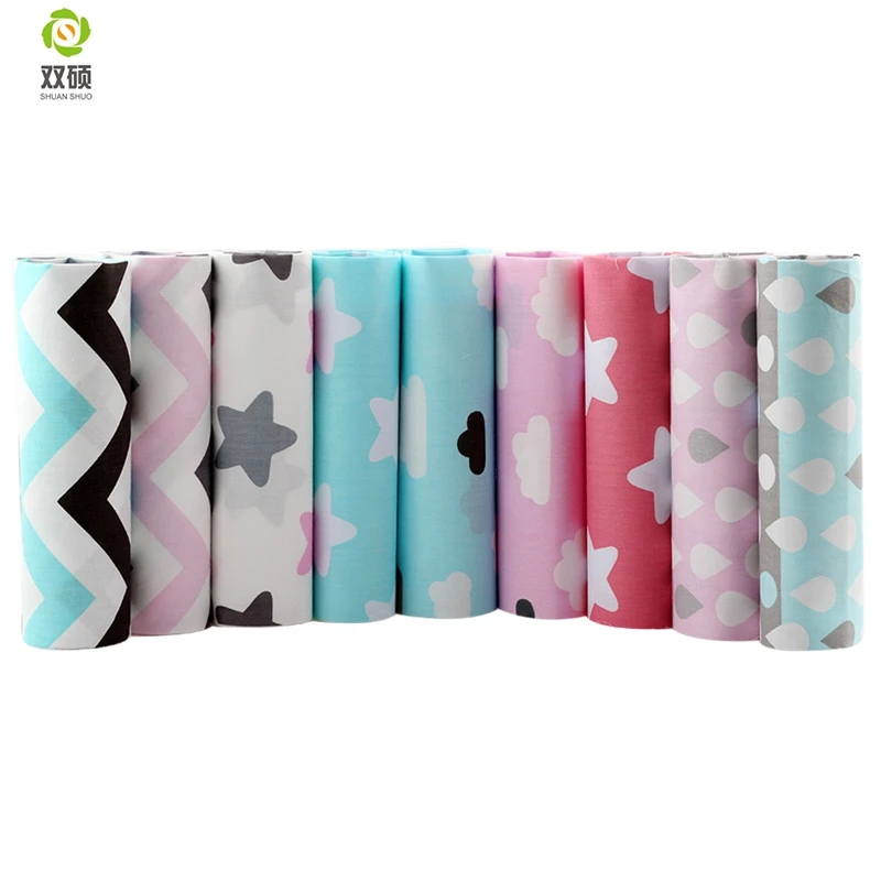 Twill Cotton Fabric For Sewing Baby Bedding Clothes Doll Dress Skirt Patchwork Cartoon Tissue Material9 PCS/LOTS 40*50CM|cotton fabric|twill cotton