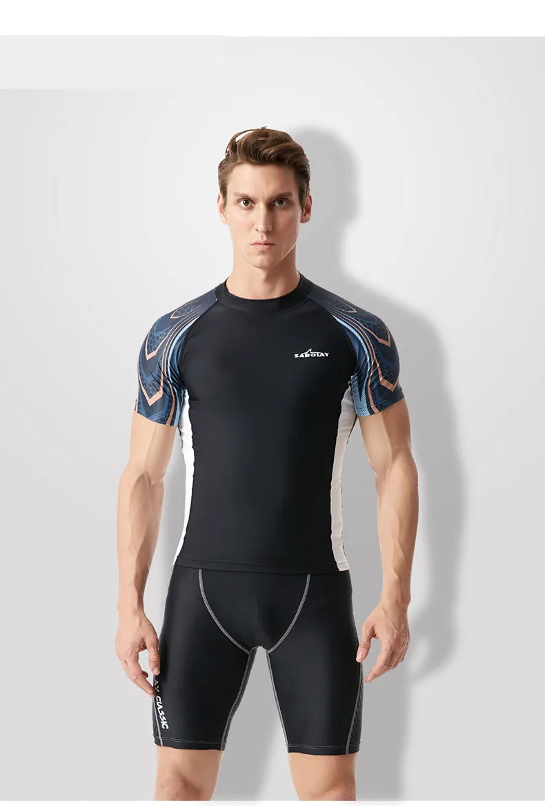 Мужская одежда для плавания Rashguard рубашка для плавания брюки L-4XL Мужской купальный костюм UPF 50+ быстросохнущая одежда для серфинга купальный костюм для серфинга