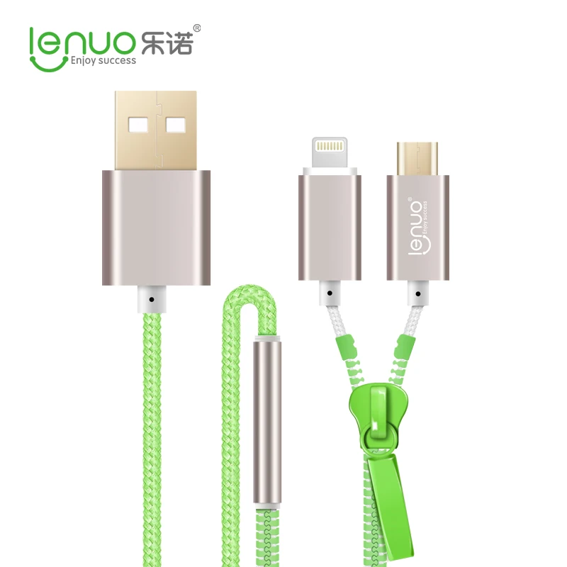 Lenuo 2.1A 2 в 1 Micro USB и Для Молнии Творческий Быстро зарядный Кабель для iPhone 6 Plus xiaomi redmi