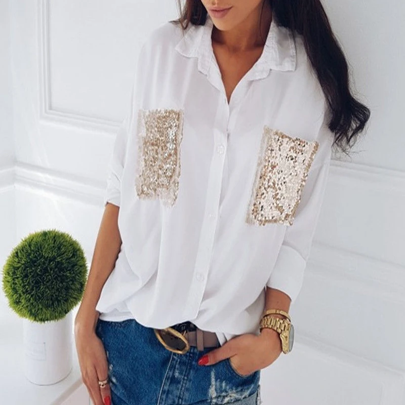 Рубашка женская шифоновая с V образным вырезом и длинным рукавом|blouse fashion|fashion