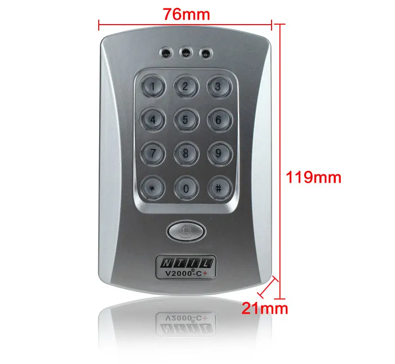 Free shipping RFID door access controller keypad 125KHz card reader lock with high quality silver color V2000-C+ model | Безопасность и
