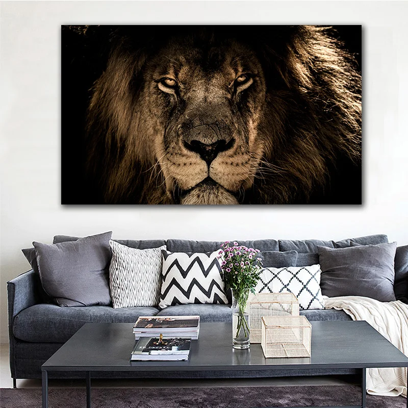 

GoldLife Black White Lion Wall Art Canvas Painting Scandinavian Cuadros Posters And Prints Wall Pictures For Living Room