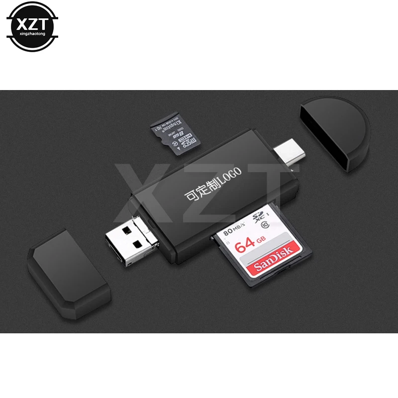 Универсальный Тип C USB 3,0 USB Micro USB Combo 2 слот для TF/SD кард-ридер 3 in1 OTG Тип-C кард-ридер
