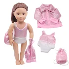 Куклы, одежда для гимнастики наборы ухода за кожей + сумка + пальто розовый купальник игрушки Аксессуары 18 дюймов девочка кукла и 43 см для ухода за ребенком для мам baby Doll c281