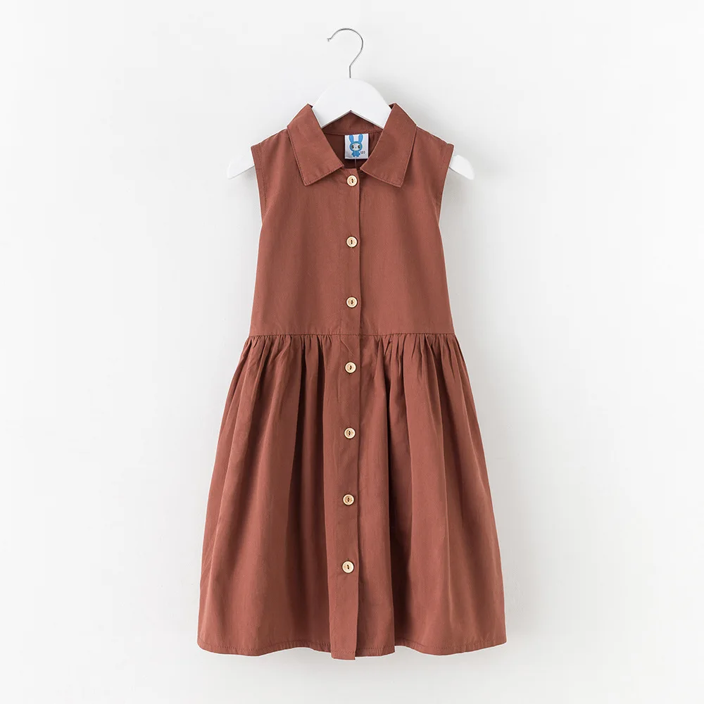 Kids Cotton Dresses For Girls Summer Dress Sleeveless Clothes Party Shirt Casual Clothing 7 8 9 10 11 12 13 14 Year | Детская одежда и