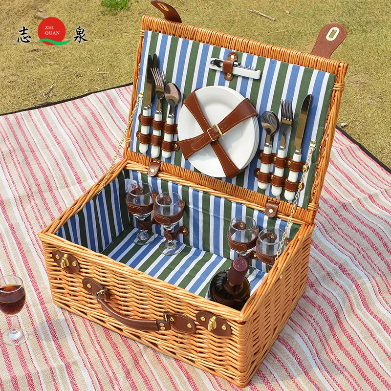 Picnic Basket Goods Cane Willow Thermal Preservation Belt Cover Camping Receiving Tableware | Дом и сад