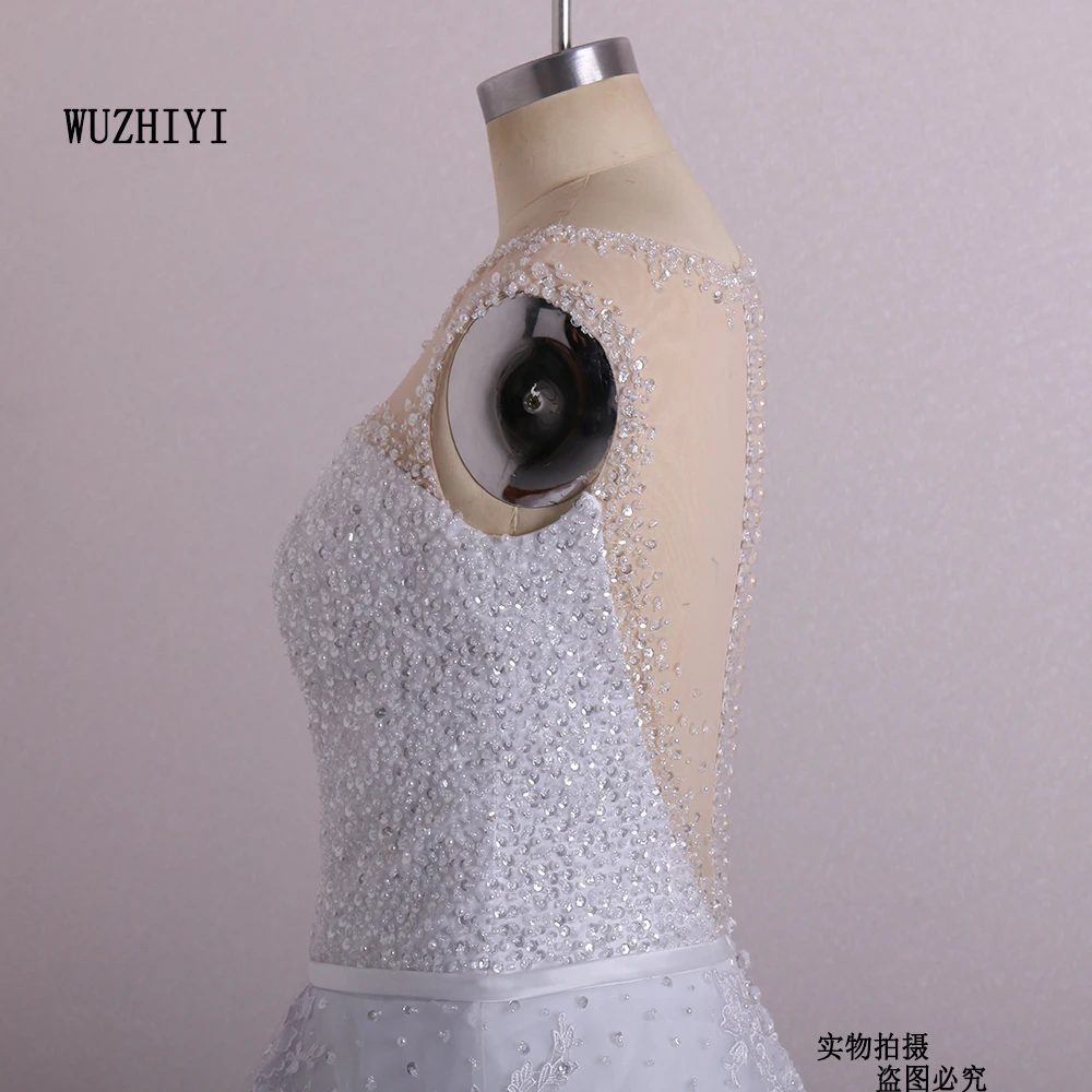 Женское свадебное платье WUZHIYI винтажное кружевное бальное с лифом и аппликацией