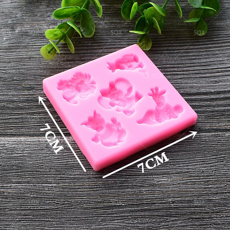 3D мультфильм Бегемот Лев лампы в форме свечи Fondant (сахарная) торта Формы для