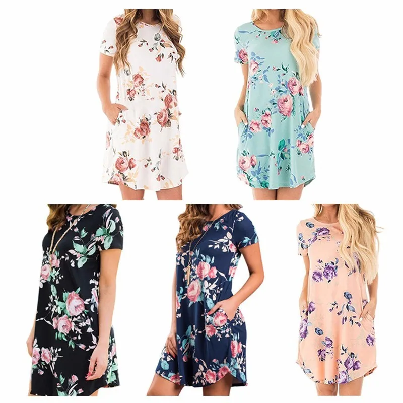 Pregnancy Clothes For Women 2018 Summer Short Sleeve Casual Loose Print Dresses Plus Size Maternity Clothings Vestidos | Мать и ребенок