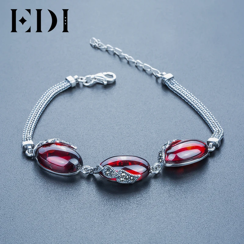 EDI Alice натуральный халцедон мистические красные гранатовые браслеты для женщин