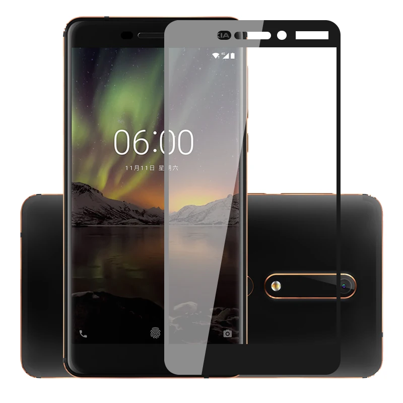 Закаленное стекло для Nokia 6 2018 1 TA 1068 1050 1043 1016 1045 Защитное экрана полное