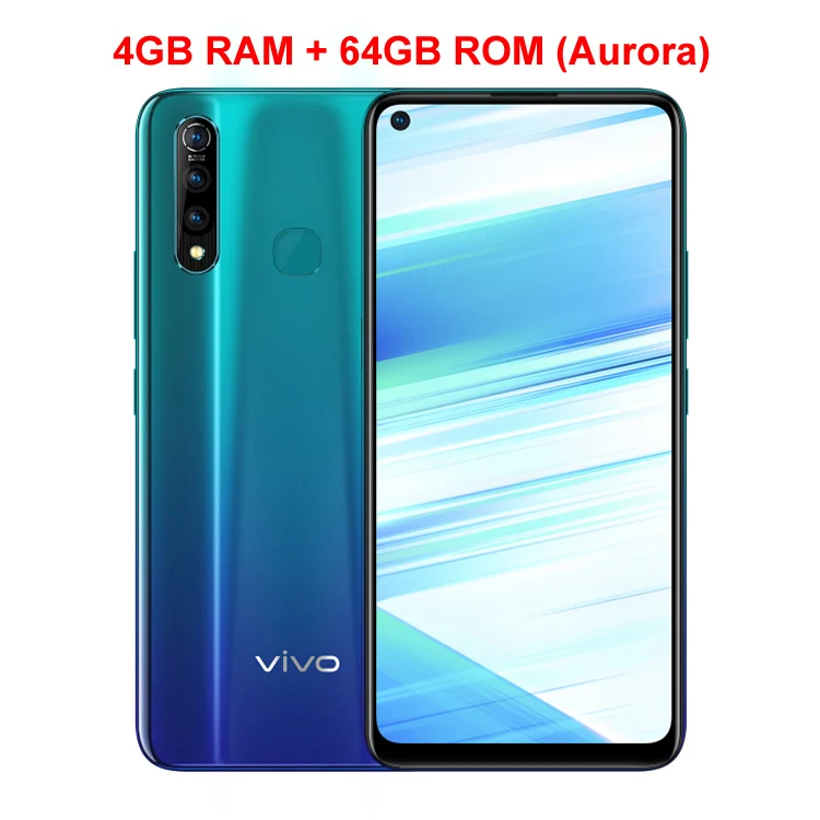 Aurora 4GB 64GB Мобильный телефон vivo Z5x, 6,53 дюймов, экран, 4 Гб ОЗУ, 64 Гб ПЗУ, Восьмиядерный процессор Snapdragon710, Android 9, 5000 мАч, смартфон с функцией распознавания лица - Цвет: Aurora 4GB 64GB