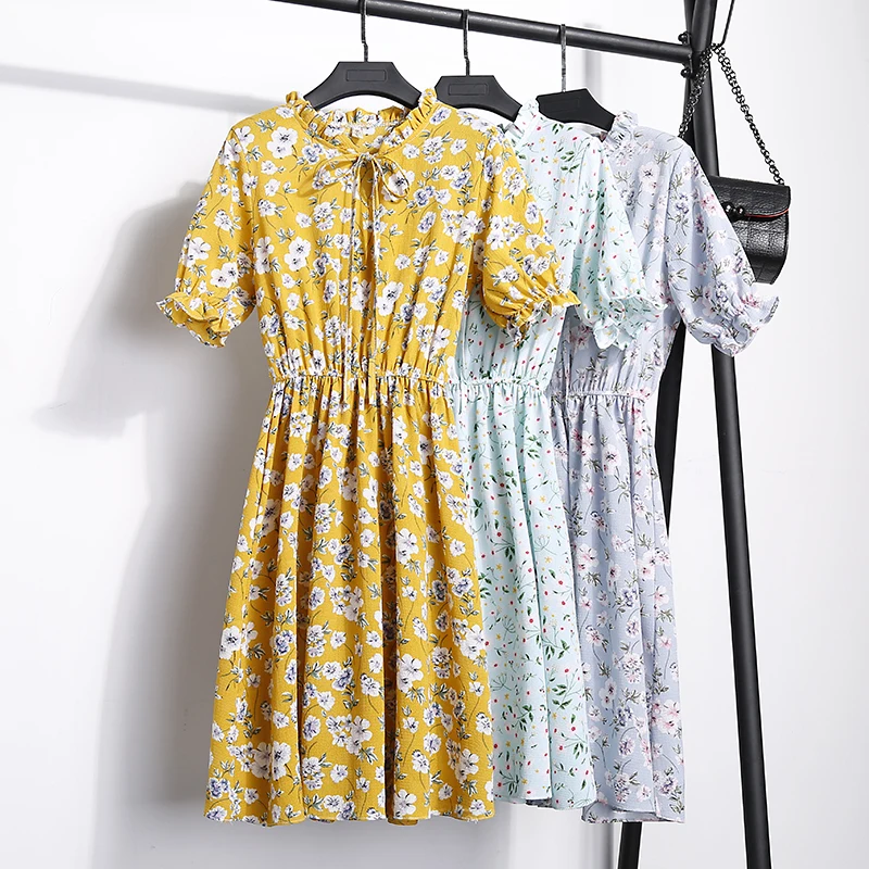 Новые летние женское Повседневное платье эластичный пояс со стоячим воротником