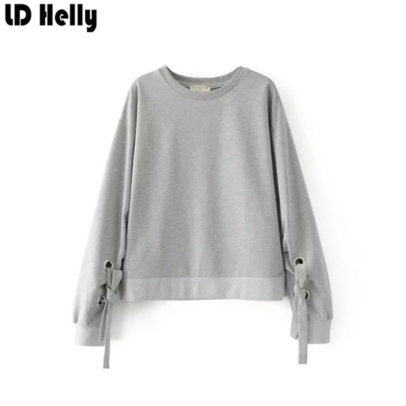 LD Helly Мода 2017 Для женщин кофты с длинными рукавами и круглым вырезом
