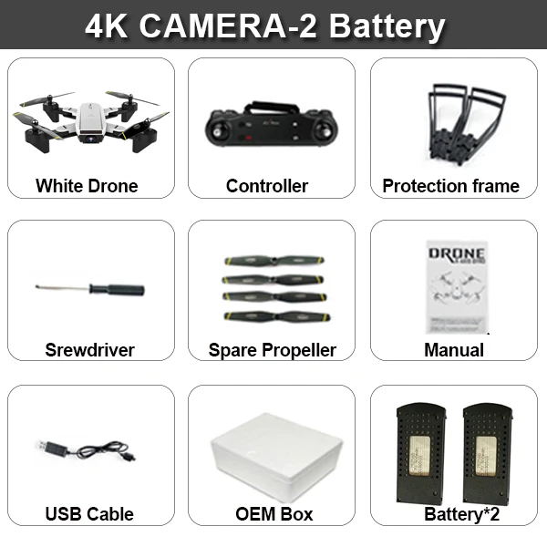 White-4K-2BAT SG700D Радиоуправляемый Дрон с камерой 4K Wifi FPV Квадрокоптер 22 минуты управление временем полета складной Дрон Vs SG900 XS816 SG106 - Цвет: White-4K-2BAT