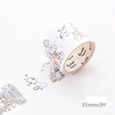 05 3,5 см* 5 м бентодомик для девочек Серия васи Лента Сделай Сам декоративная Скрапбукинг маскирующая лента клейкая этикетка наклейка лента канцелярские товары - Цвет: 05