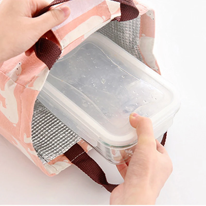 Сумка для обедов с принтом фламинго Термосумка еды пикника ланча сумки женщин