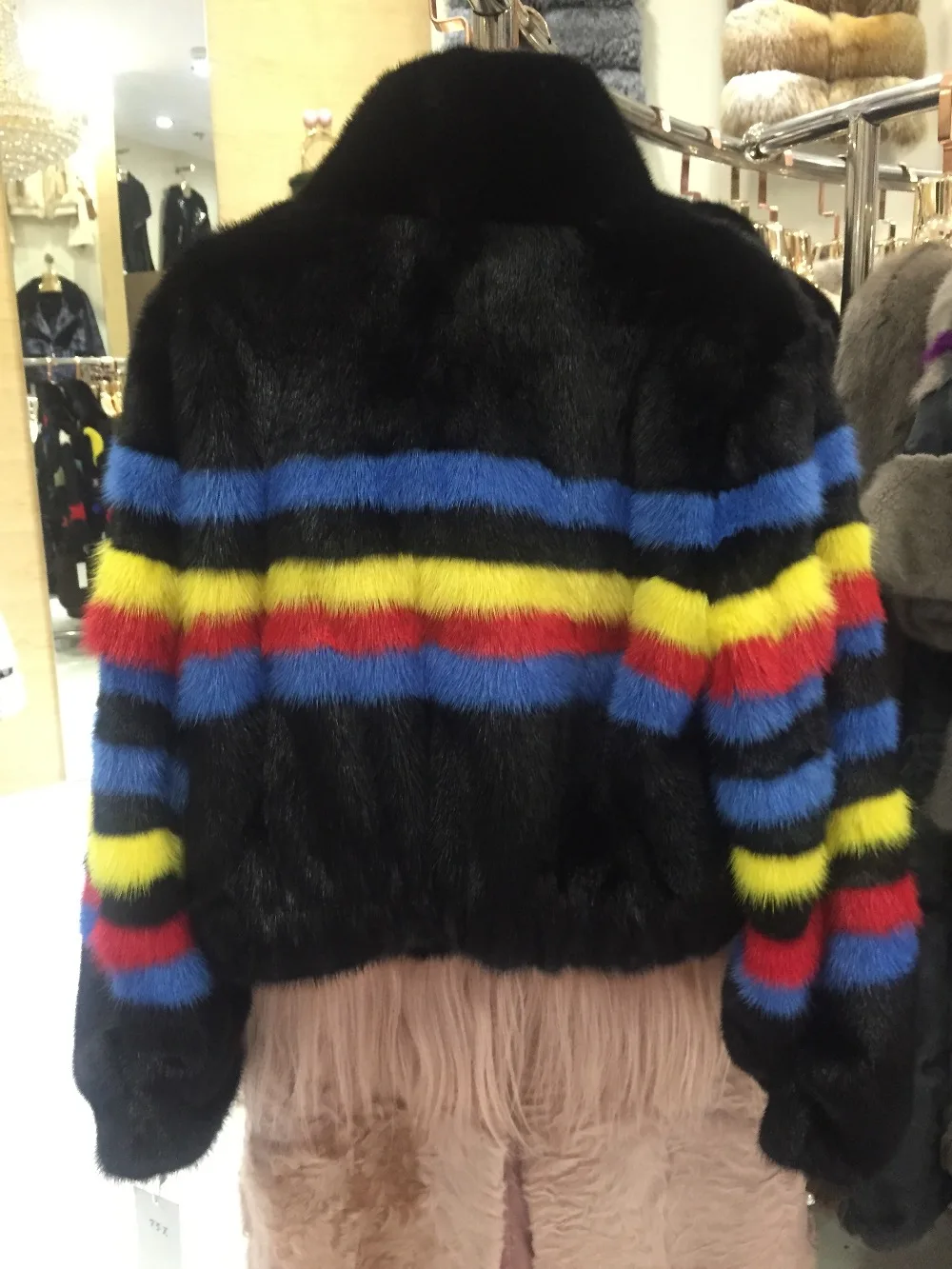 Женская норковая шуба SQXR модная из натурального меха норки|fur real|real mink furreal fur coat |