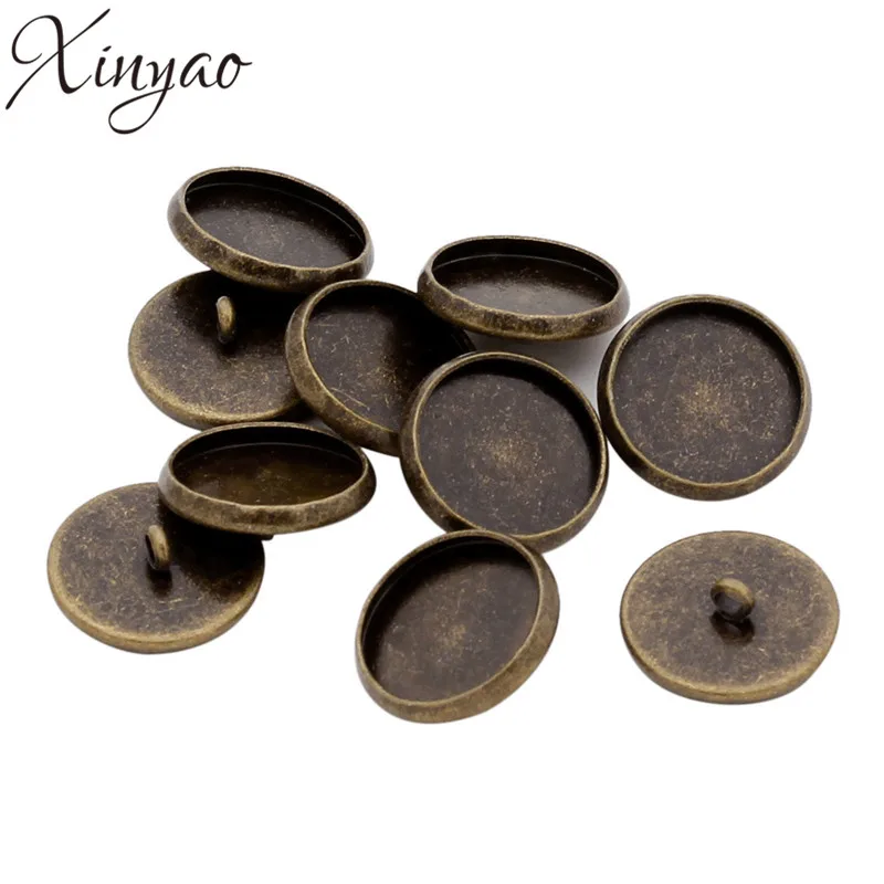 Пустая запонка для манжет в античном бронзовом цвете 20 шт. базовая зажим кнопки