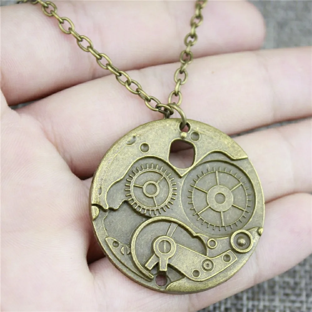 1 Piece 2019 New Vintage 37x37mm 2 Colors Antique Bronze Silver Plated Gear Steampunk Pendant Necklace Jewelry For Women | Украшения и