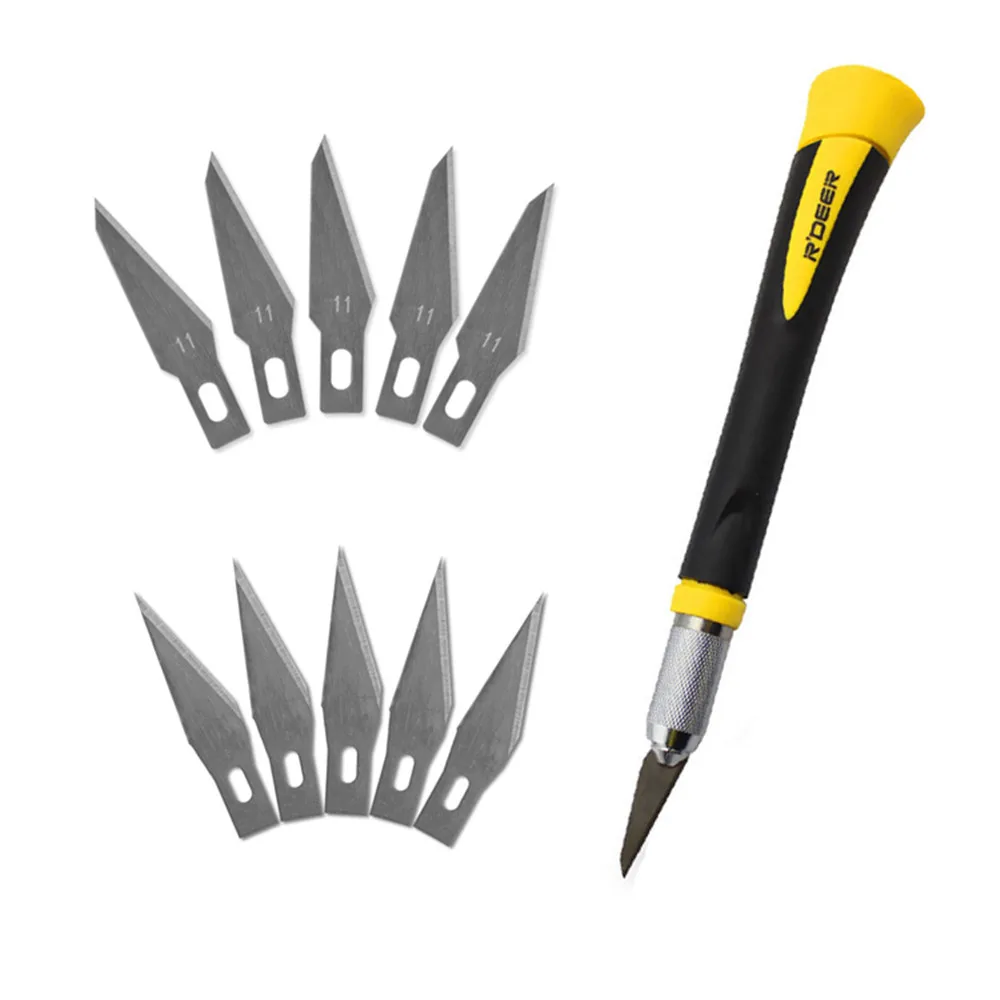 Scalpel Knife Tools Kit Cutter Engraving Craft knives + 10pcs Blades Mobile Phone PCB DIY Repair Hand Tools