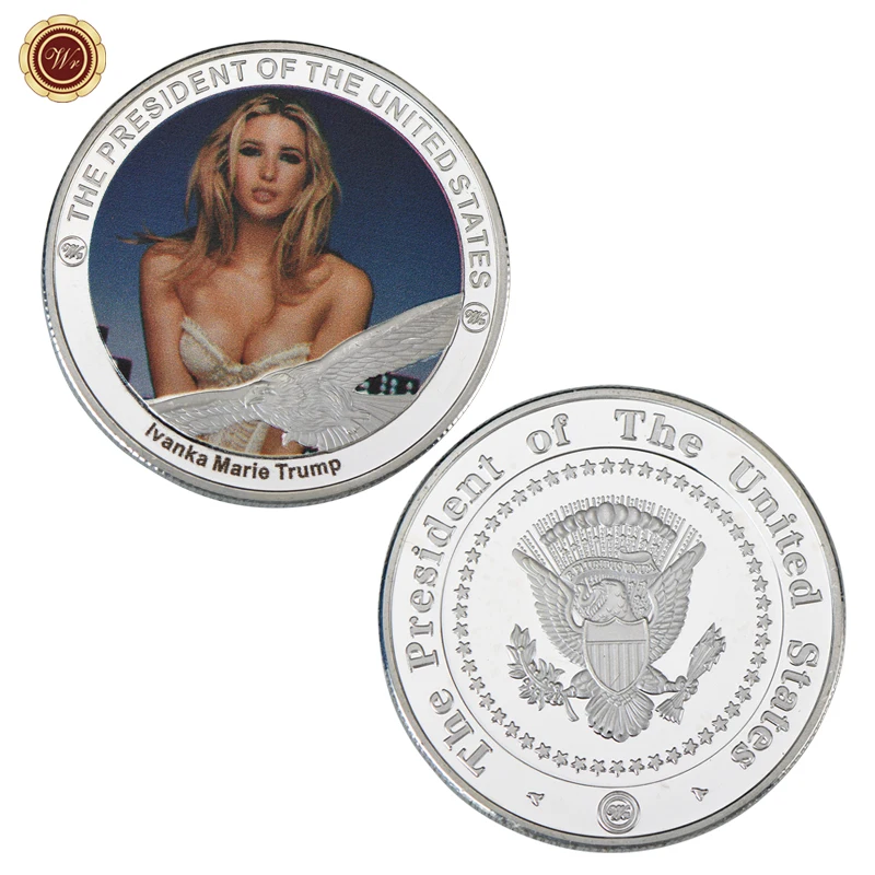 WR 5 шт. знаменитая модель США Ivanka Marie Trump Посеребренная монета с чехлом пикантная