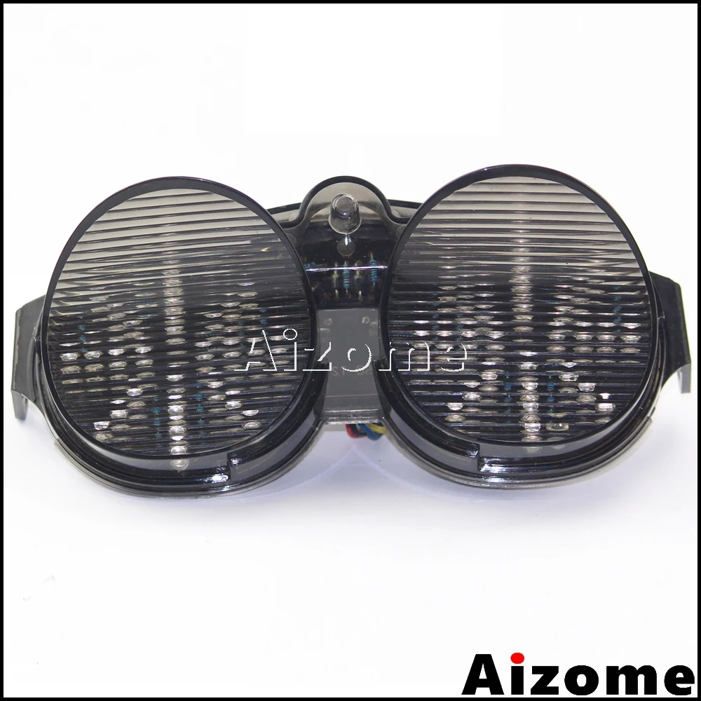 1x мотоцикл Интегрированный задний фонарь w/ LED поворотники дымовой стоп-сигнал