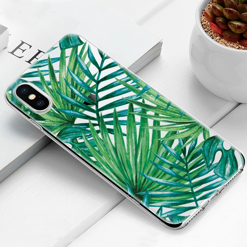 20 Милый чехол для телефона для iPhone 7, 8 Plus, 6, 6 S, X, XS, Max, XR, 5, 5S, SE, мягкий силиконовый чехол для iPhone 6 S PLUS, 7, 8, кактус, фламинго, чехол s - Цвет: 20