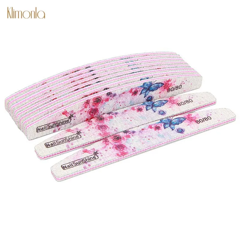 

6Pcs/Pack Double-Side Emery Board Nail Files Thick 80/80 Grit Professional Sandpaper for Gel Polisher Manicure Tools