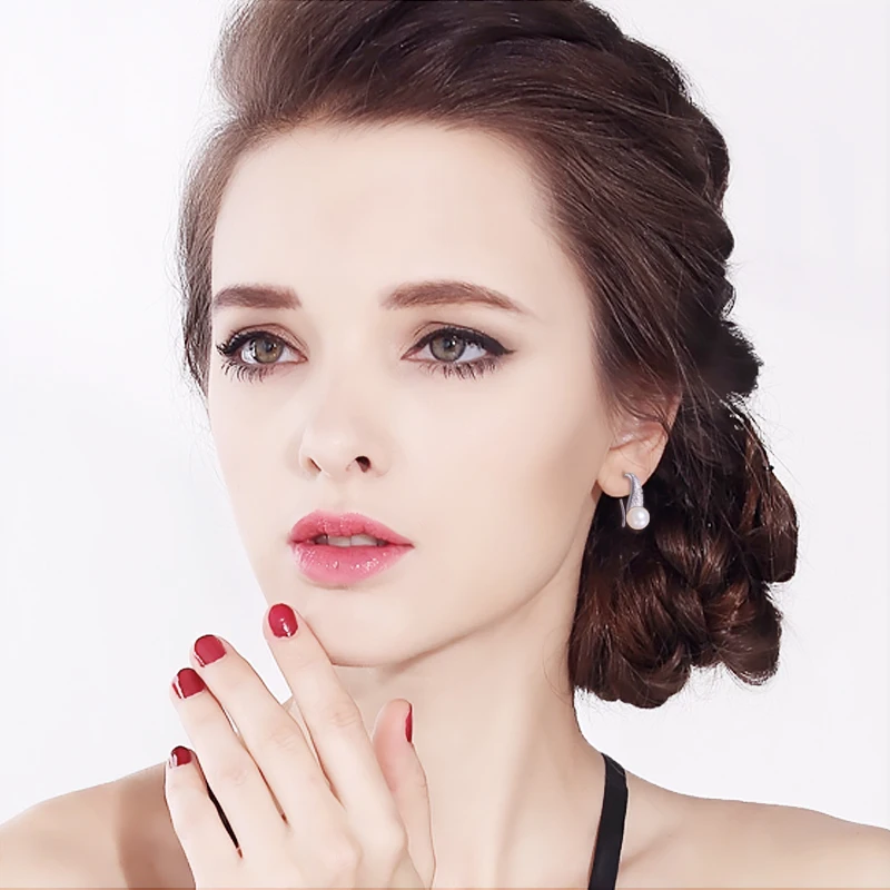 Женские серьги-гвоздики из серебра 925 пробы с натуральным пресноводным жемчугом |