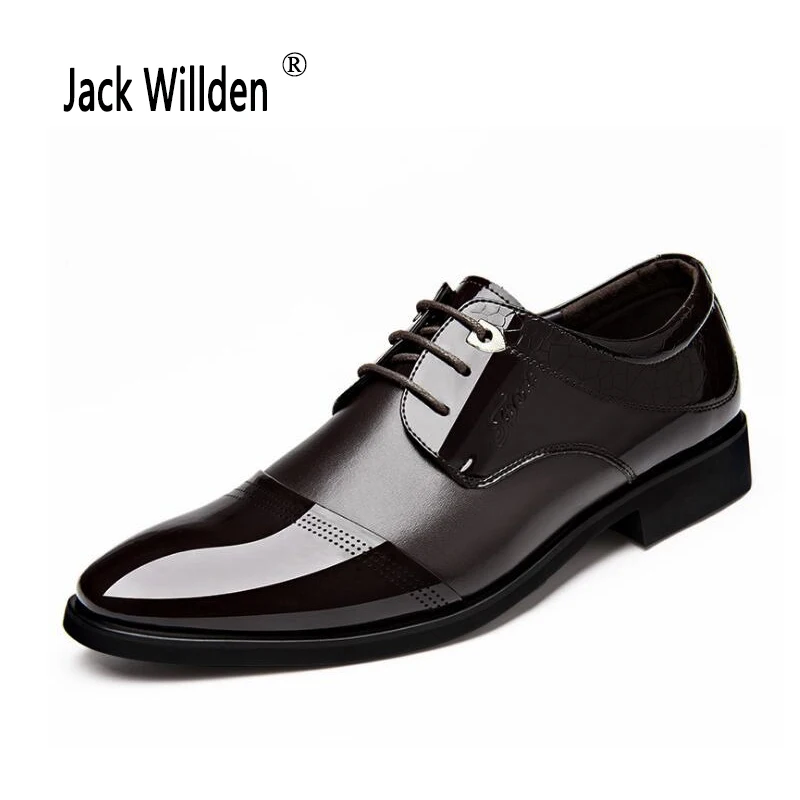 Jack Willden/Роскошная брендовая мужская деловая модельная кожаная обувь цвет черный