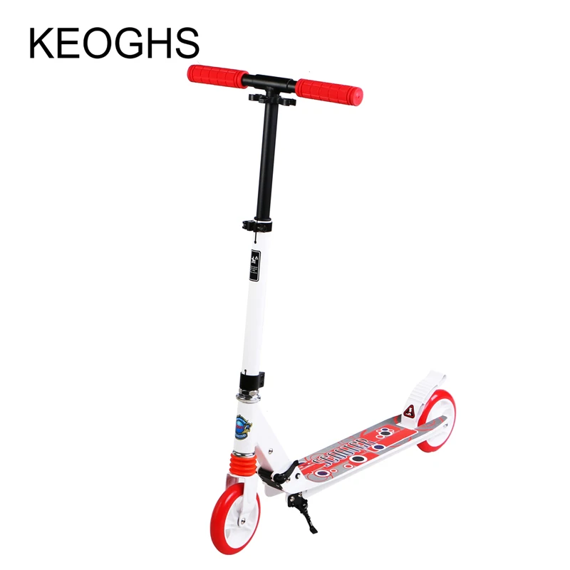 Скутер для взрослых складной из ПУ кожи 2 колеса светящийся Детский спорт на