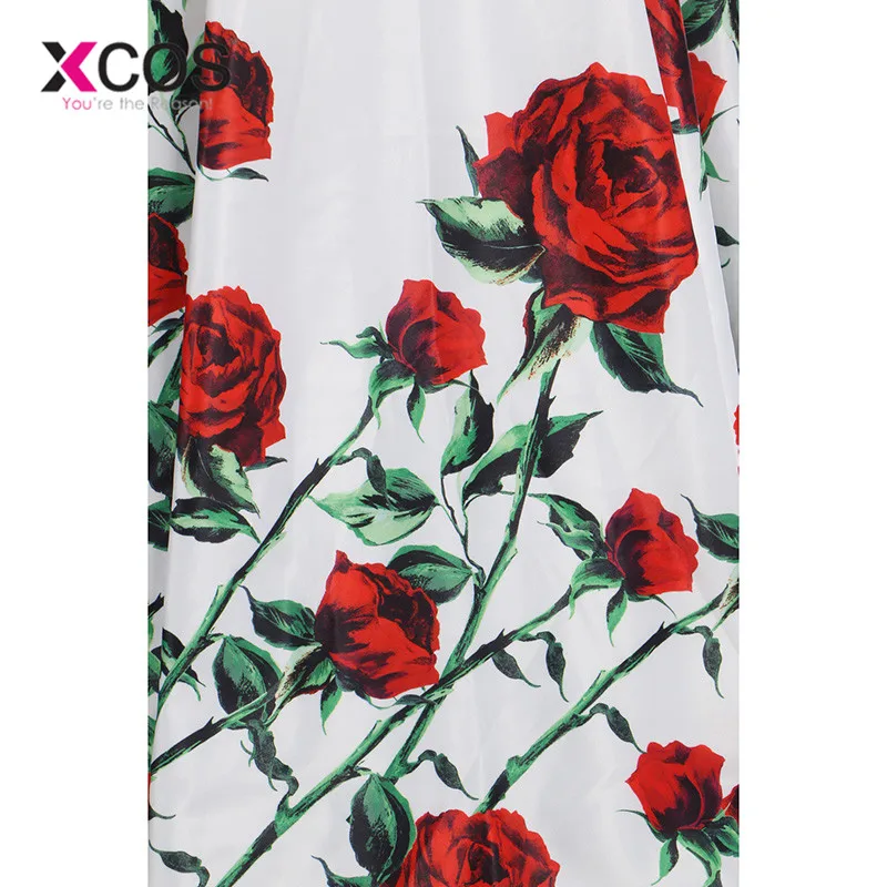 XCOS новые платья для выпускного вечера 2018 красная роза бисер Пояс спинки Длинные