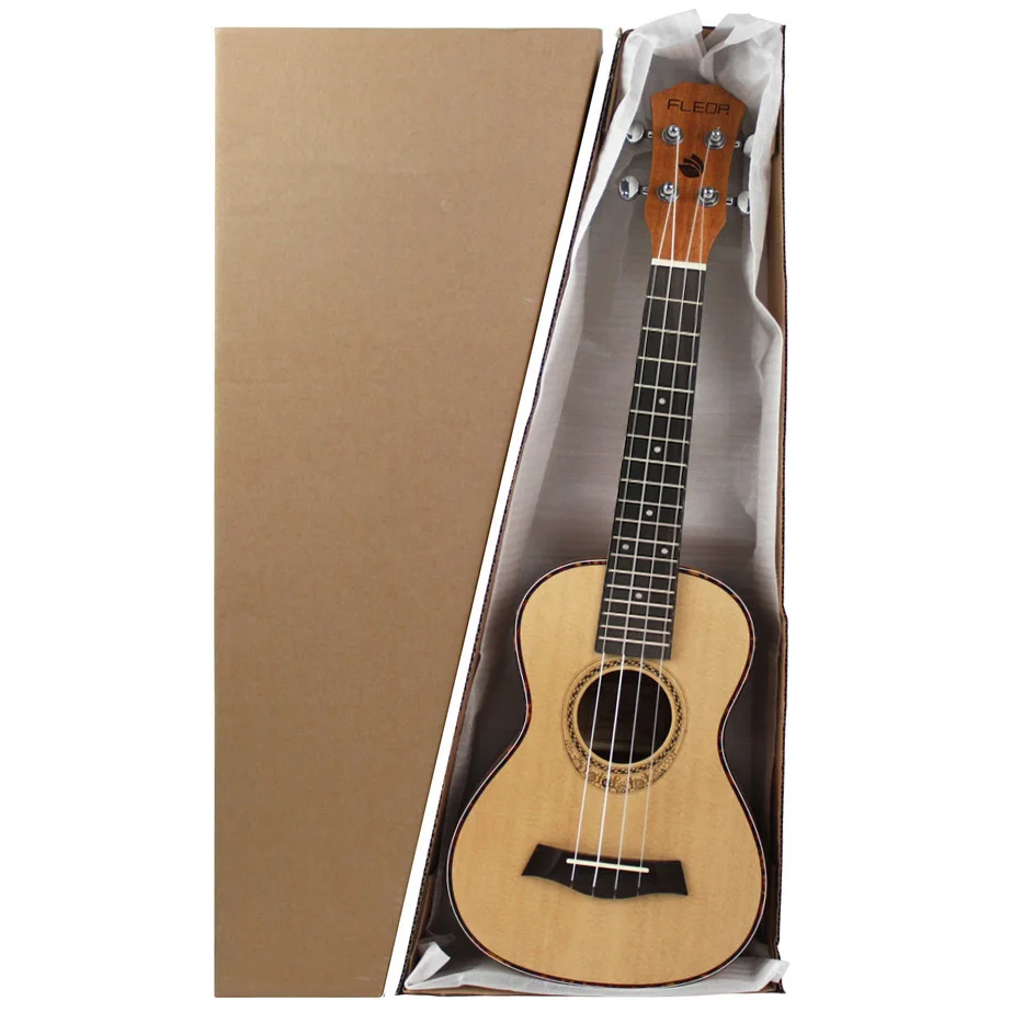 FLEOR Tenor Ukulele 26'' Spruce 4 Strings Hawaii Guitar &amp Tuner Digital Bag Accessories Kits | Спорт и развлечения