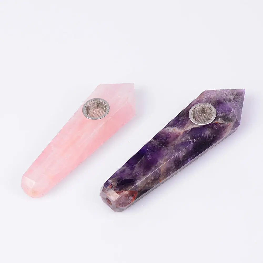 

Natural Yellow Aventurine Quartz Jade Quartz Crystal Wand Smoking Pipes Healing