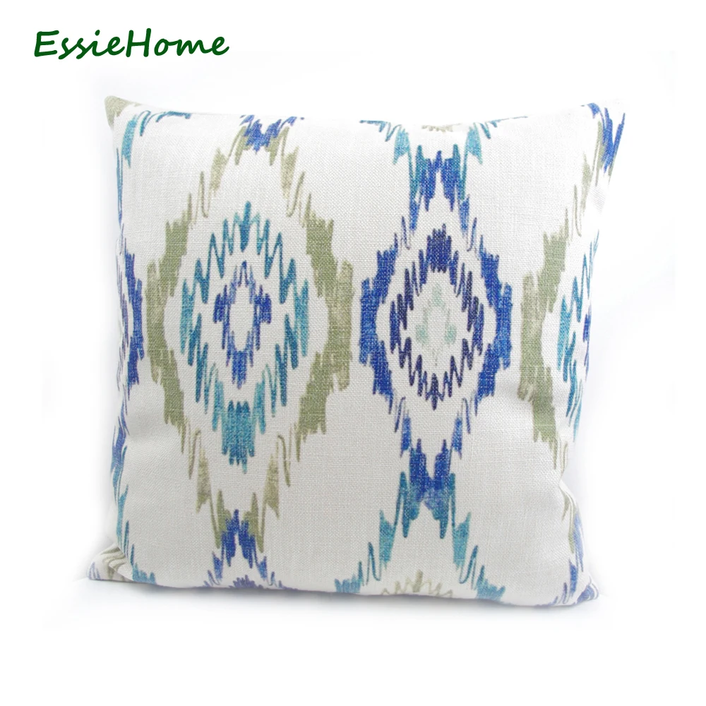 

Чехол для подушки ESSIE HOME, распечатанный вручную, светло-голубой, с рисунком Ikat, винтажный, прямые поставки с фабрики